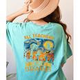 All Teachers Love Brains Shirt Teacher Halloween Tee Women's Comfort Colors T-Shirt Back Print Chalky Mint