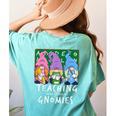 Teaching My Little Gnomies With Gnome For Teacher Women Women's Comfort Colors T-Shirt Back Print Chalky Mint