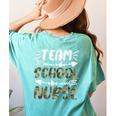 Team School Nurse Camo Teacher Student Back To School For Men Women Women's Comfort Colors T-Shirt Back Print Chalky Mint