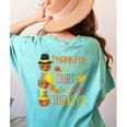 Thankful For My 4th Grade Turkey Thanksgiving Turkey Teacher Women's Comfort Colors T-Shirt Back Print Chalky Mint
