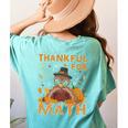 Thankful Math Turkey Teacher Happy Thanksgiving Women's Comfort Colors T-Shirt Back Print Chalky Mint
