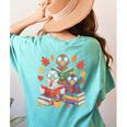 Thanksgiving Teacher Books Turkey Reading Book Women's Comfort Colors T-Shirt Back Print Chalky Mint Thanksgiving Teacher Books Turkey Reading Book Women's Comfort Colors T-Shirt Back Print Chalky Mint