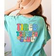 Tired Teachers Club Groovy Teachers Back To School Women's Comfort Colors T-Shirt Back Print Chalky Mint