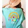 TK And Kinder Crew TK Teacher Transitional Kindergarten PreK Women's Comfort Colors T-Shirt Back Print Chalky Mint