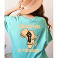 History Education Is Freedom African Map Black Teacher Women's Comfort Colors T-Shirt Back Print Chalky Mint