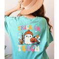 Trick Or Teach Ghost Teacher School Halloween Men Women Women's Comfort Colors T-Shirt Back Print Chalky Mint Trick Or Teach Ghost Teacher School Halloween Men Women Women's Comfort Colors T-Shirt Back Print Chalky Mint