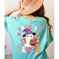 Trick Or Teach Groovy Teacher Ghost Halloween Teacher Women's Comfort Colors T-Shirt Back Print Chalky Mint Trick Or Teach Groovy Teacher Ghost Halloween Teacher Women's Comfort Colors T-Shirt Back Print Chalky Mint