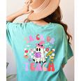 Trick Or Teach Halloween Teacher Floral Ghost Groovy Women's Comfort Colors T-Shirt Back Print Chalky Mint Trick Or Teach Halloween Teacher Floral Ghost Groovy Women's Comfort Colors T-Shirt Back Print Chalky Mint
