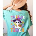 Trick Or Teach Teacher Ghost Teaching Fun Halloween Teacher Women's Comfort Colors T-Shirt Back Print Chalky Mint Trick Or Teach Teacher Ghost Teaching Fun Halloween Teacher Women's Comfort Colors T-Shirt Back Print Chalky Mint