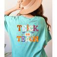 Trick Or Teach Teacher Halloween Costume Men Women Women's Comfort Colors T-Shirt Back Print Chalky Mint
