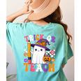 Trick Or Teach Teacher Pencil Ghost Halloween Teacher Women's Comfort Colors T-Shirt Back Print Chalky Mint Trick Or Teach Teacher Pencil Ghost Halloween Teacher Women's Comfort Colors T-Shirt Back Print Chalky Mint