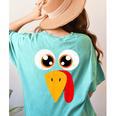 Turkey Face Halloween Costume Thanksgiving Teacher Nurse Women's Comfort Colors T-Shirt Back Print Chalky Mint Turkey Face Halloween Costume Thanksgiving Teacher Nurse Women's Comfort Colors T-Shirt Back Print Chalky Mint