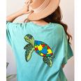 Turtle Puzzle Pieces For Autism Awareness Kids Women Teacher Women's Comfort Colors T-Shirt Back Print Chalky Mint Turtle Puzzle Pieces For Autism Awareness Kids Women Teacher Women's Comfort Colors T-Shirt Back Print Chalky Mint