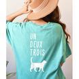 Un Deux Trois Cat Shirt French Teacher Women's Comfort Colors T-Shirt Back Print Chalky Mint Un Deux Trois Cat Shirt French Teacher Women's Comfort Colors T-Shirt Back Print Chalky Mint