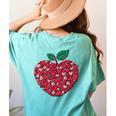 Valentines Day Teacher Hearts Apple Love Teach Women Men Women's Comfort Colors T-Shirt Back Print Chalky Mint
