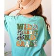 Wild About 2nd Grade Teacher Student First Day Of School Women's Comfort Colors T-Shirt Back Print Chalky Mint