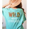 Wild About Kindergarten Teacher Leopard Print Women's Comfort Colors T-Shirt Back Print Chalky Mint Wild About Kindergarten Teacher Leopard Print Women's Comfort Colors T-Shirt Back Print Chalky Mint