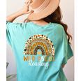 Wild About Reading Teacher Back To School Leopard Rainbow Women's Comfort Colors T-Shirt Back Print Chalky Mint Wild About Reading Teacher Back To School Leopard Rainbow Women's Comfort Colors T-Shirt Back Print Chalky Mint