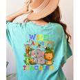 Wild About Teaching Safari Jungle School Teacher Women's Comfort Colors T-Shirt Back Print Chalky Mint Wild About Teaching Safari Jungle School Teacher Women's Comfort Colors T-Shirt Back Print Chalky Mint