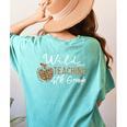 Wild About Teaching School Crew 4th Grade Teacher Squad Women's Comfort Colors T-Shirt Back Print Chalky Mint