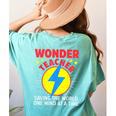 Wonder Teacher Costume Shirt Teacher Halloween Costume Men Women Women's Comfort Colors T-Shirt Back Print Chalky Mint