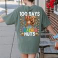 100 Days Of Driving My Teacher Nuts Dabbing Squirrel School Women's Comfort Colors T-Shirt Back Print Moss