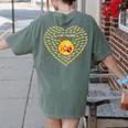 100 Days Of School Bee Hive Tree Hearts Teachers Student Kid Women's Comfort Colors T-Shirt Back Print Moss