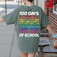 100 Days Of School Heart Love Teacher Or Student 100th Day Women's Comfort Colors T-Shirt Back Print Moss