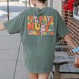 100 Days Of School Music Teacher Women's Comfort Colors T-Shirt Back Print Moss
