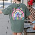 100th Day Of Kindergarten Teacher Kids 100 Days Smarter Women's Comfort Colors T-Shirt Back Print Moss