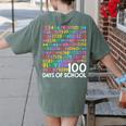 100th Day Of School Teacher Kids 100 Days Math Numbers Women's Comfort Colors T-Shirt Back Print Moss