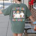 1st Grade Boo Crew Groovy Halloween Floral Ghost Kid Teacher Women's Comfort Colors T-Shirt Back Print Moss 1st Grade Boo Crew Groovy Halloween Floral Ghost Kid Teacher Women's Comfort Colors T-Shirt Back Print Moss
