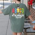 4th Grade Rocks ABCD Back To School Rock Teachers Women's Comfort Colors T-Shirt Back Print Moss 4th Grade Rocks ABCD Back To School Rock Teachers Women's Comfort Colors T-Shirt Back Print Moss