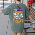 My 4th Grade Students Are a Treat Teacher Halloween Witch For Men Women Kids Women's Comfort Colors T-Shirt Back Print Moss My 4th Grade Students Are a Treat Teacher Halloween Witch For Men Women Kids Women's Comfort Colors T-Shirt Back Print Moss