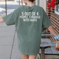 5 Out Of 4 People Struggle With Math Math Teacher Men Women's Comfort Colors T-Shirt Back Print Moss 5 Out Of 4 People Struggle With Math Math Teacher Men Women's Comfort Colors T-Shirt Back Print Moss