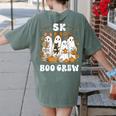 5K Boo Crew Halloween Teacher K5 Floral Ghost Trick Or Teach Women's Comfort Colors T-Shirt Back Print Moss 5K Boo Crew Halloween Teacher K5 Floral Ghost Trick Or Teach Women's Comfort Colors T-Shirt Back Print Moss