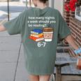 67 Meme English Teacher Reading Book Lover Humor Women's Comfort Colors T-Shirt Back Print Moss
