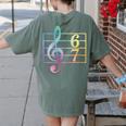 67 Music Meme Slang Six Seven Music Teacher Musician Women's Comfort Colors T-Shirt Back Print Moss