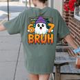 67 Teacher Ghost Six Seven Meme Math Equation Bruh Halloween Women's Comfort Colors T-Shirt Back Print Moss