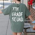 7th Grade Squad Back To School Student Teacher Women's Comfort Colors T-Shirt Back Print Moss