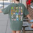 ABC Animals Alphabet Graphic Boys Girls Kindergarten Teacher Women's Comfort Colors T-Shirt Back Print Moss ABC Animals Alphabet Graphic Boys Girls Kindergarten Teacher Women's Comfort Colors T-Shirt Back Print Moss