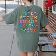 ABC Cute Monster Alphabet Halloween Teacher Costume Kids Women's Comfort Colors T-Shirt Back Print Moss ABC Cute Monster Alphabet Halloween Teacher Costume Kids Women's Comfort Colors T-Shirt Back Print Moss