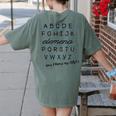 ABC Elemeno Shirt Alphabet Kindergarten Preschool Teacher Women's Comfort Colors T-Shirt Back Print Moss