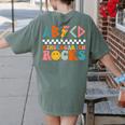ABCD Kindergarten Rocks Back To School Teacher Kindergarten Women's Comfort Colors T-Shirt Back Print Moss