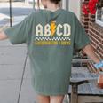 ABCD Kindergarten Rocks Pencil Lightning Students Teachers Women's Comfort Colors T-Shirt Back Print Moss ABCD Kindergarten Rocks Pencil Lightning Students Teachers Women's Comfort Colors T-Shirt Back Print Moss