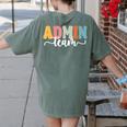 Admin Team Back To School Teachers Students Admin Squad Women's Comfort Colors T-Shirt Back Print Moss Admin Team Back To School Teachers Students Admin Squad Women's Comfort Colors T-Shirt Back Print Moss