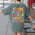 Alphabet A-Z ABC Kids Back To School Pre K Teachers Women's Comfort Colors T-Shirt Back Print Moss Alphabet A-Z ABC Kids Back To School Pre K Teachers Women's Comfort Colors T-Shirt Back Print Moss