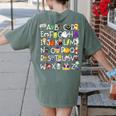 Alphabet ABCs Halloween Characters Kindergarten Teacher Kids Women's Comfort Colors T-Shirt Back Print Moss Alphabet ABCs Halloween Characters Kindergarten Teacher Kids Women's Comfort Colors T-Shirt Back Print Moss