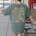 Alphabet Animals Back To School Pre-K Kindergarten Teacher Women's Comfort Colors T-Shirt Back Print Moss