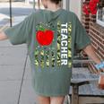 American Flag Camouflage Teacher Patriotic 4th Of July Women's Comfort Colors T-Shirt Back Print Moss
